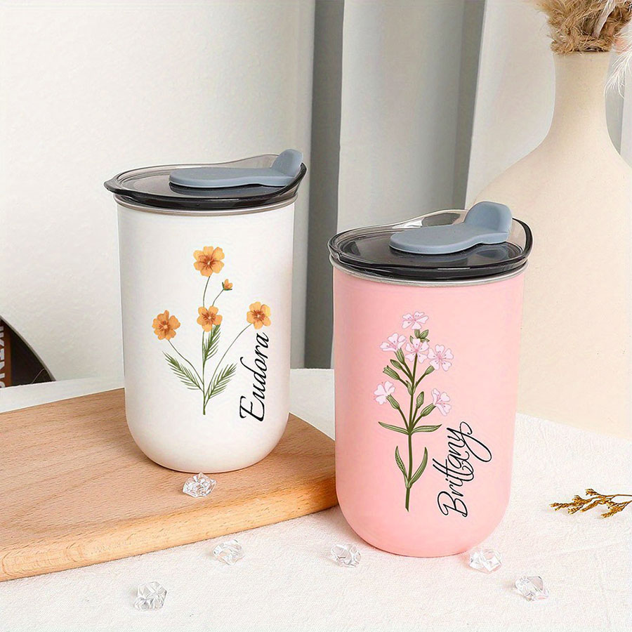 Coffee Equipment With Name - Personalized Name Birth Flower Insulated Coffee