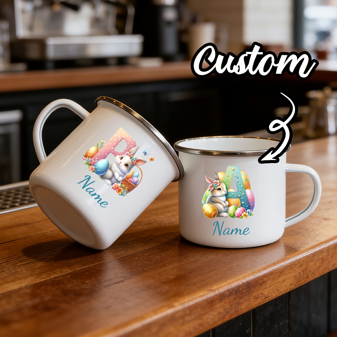 Coffee Equipment With Name - Personalized Mug Floral Initial Letter Name