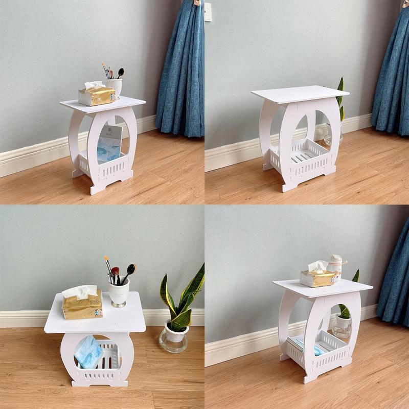 End Table White Nightstand Cof - Coffee X 评论和价格