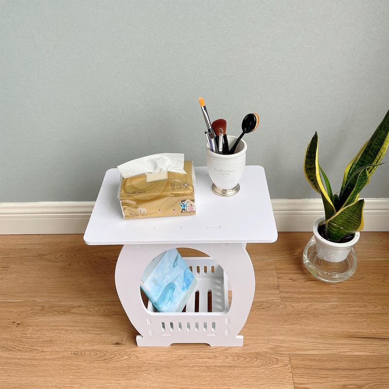 End Table White Nightstand Cof - Coffee X 评论和价格