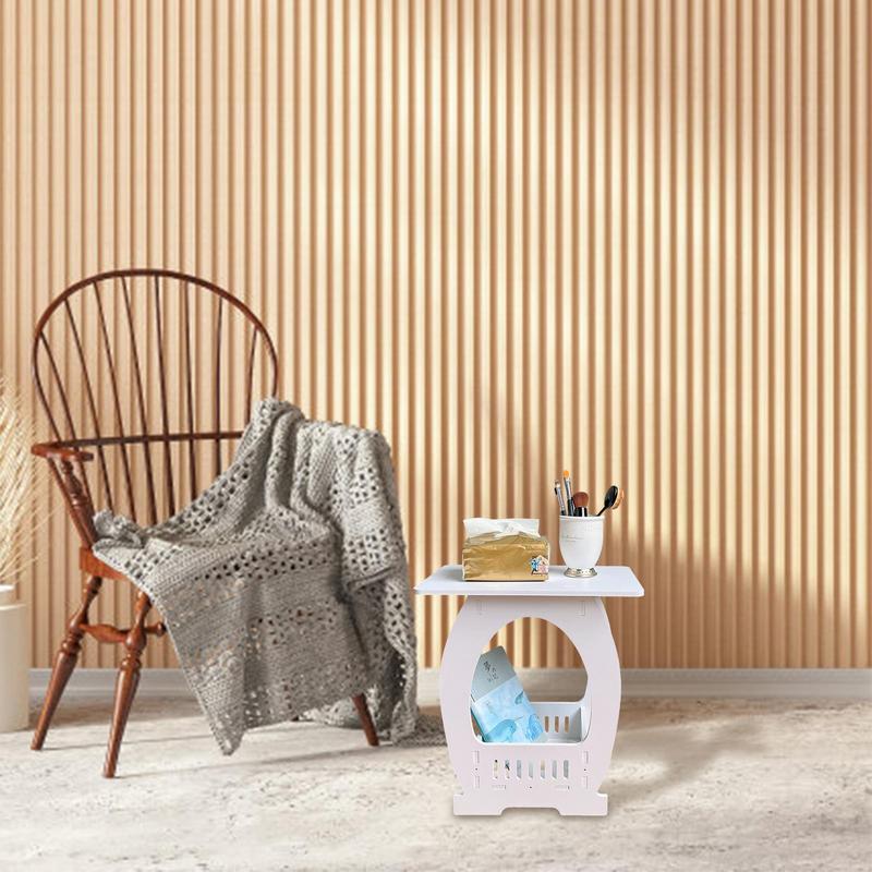 End Table White Nightstand Cof - Coffee X 评论和价格