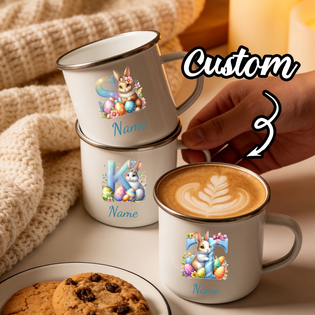 Personalized Mug Floral Initia - Coffee Equipment With Name 评论和价格