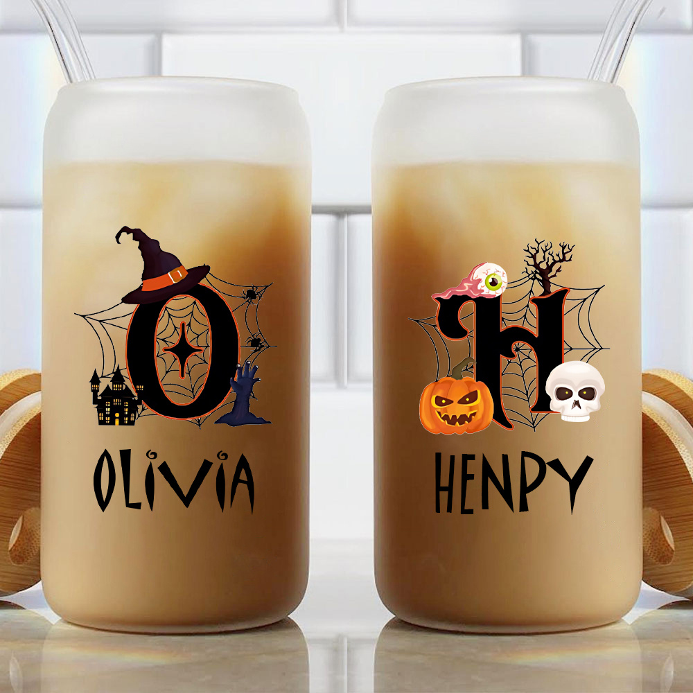 Custom Halloween Name Glass Ca - Coffee Equipment With Name 评论和价格