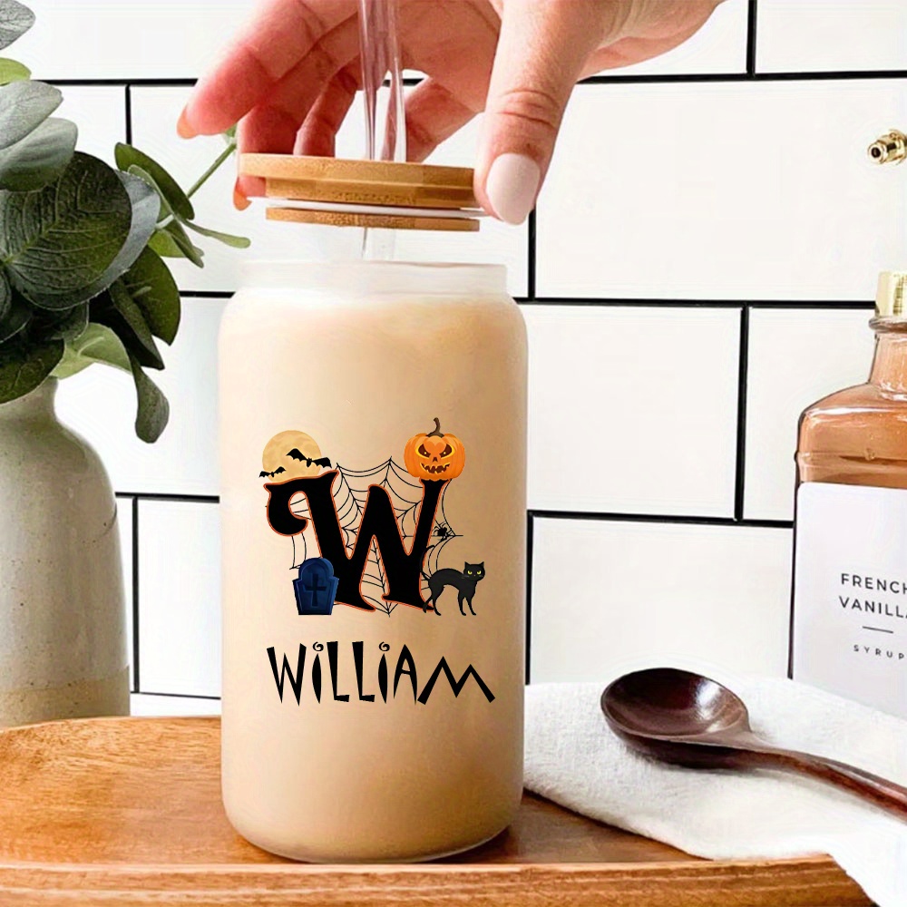 Custom Halloween Name Glass Ca - Coffee Equipment With Name 评论和价格
