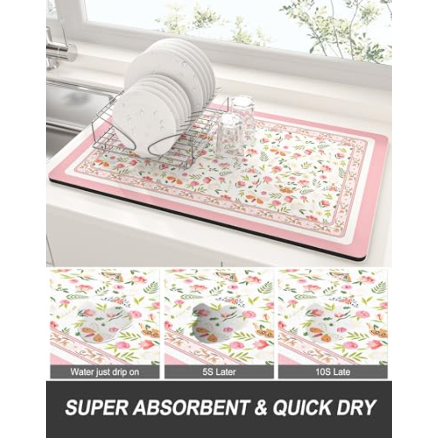 Dish Drying Mat for Kitchen Co - Coffee X 评论和价格