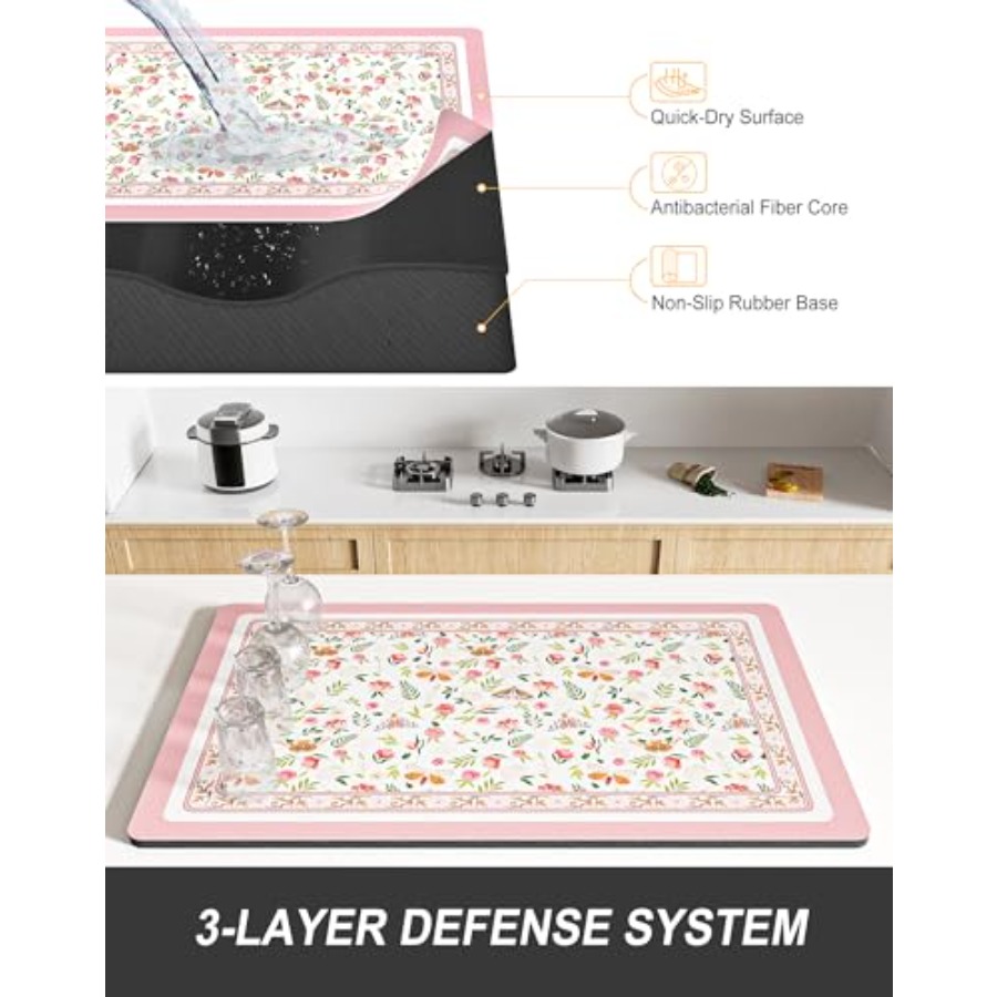 Dish Drying Mat for Kitchen Co - Coffee X 评论和价格