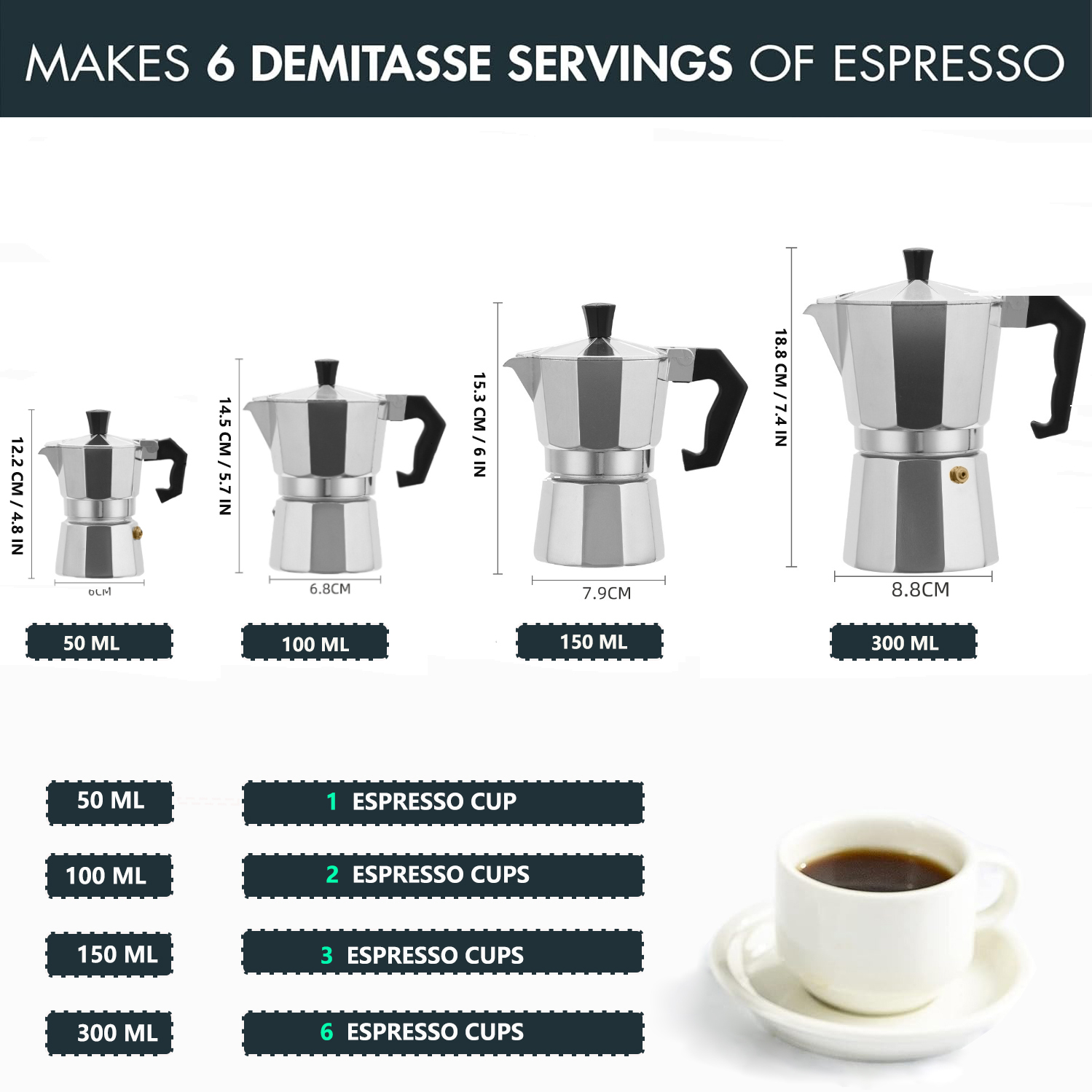 Classic Aluminum Moka Pot 50-3 - Coffee Equipment Accessories 评论和价格
